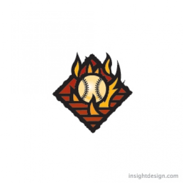 Nolan Ryan Center of the Plate brand logo shows a plate that looks like a grill top with flames. A baseball sets at the center of the plate.